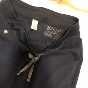 Navy blue Figs Scrub top and bottom
